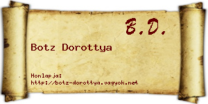 Botz Dorottya névjegykártya